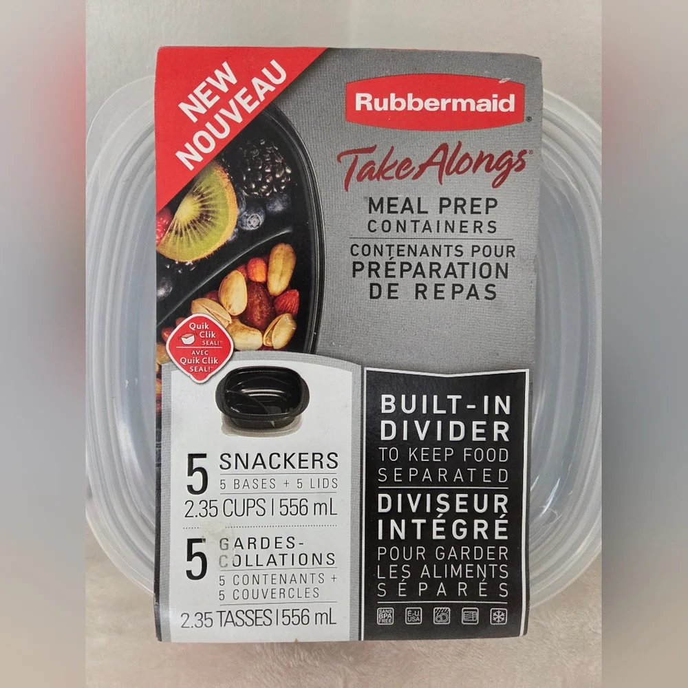🪷5/$25! Rubbermaid TakeAlongs Meal Prep Containers Set of 5 NIP